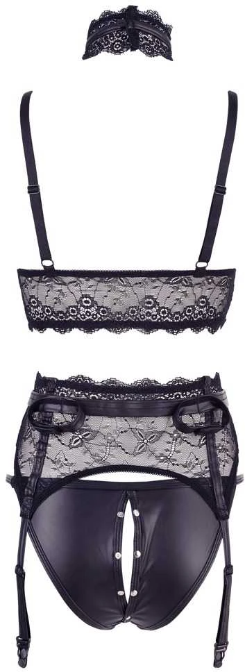 Cottelli Bondage Bra Suspender Set XL