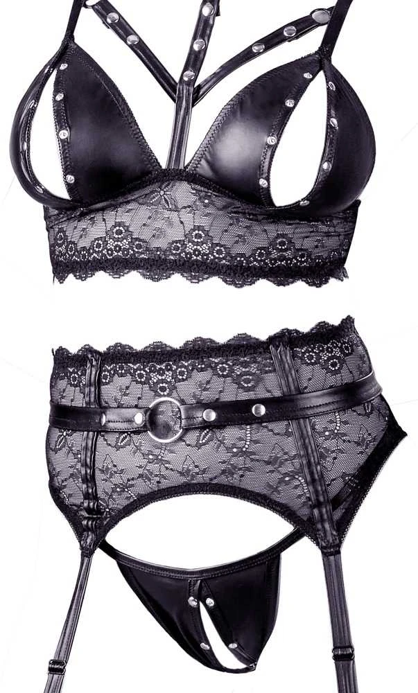 Cottelli Bondage Bra Suspender Set XL