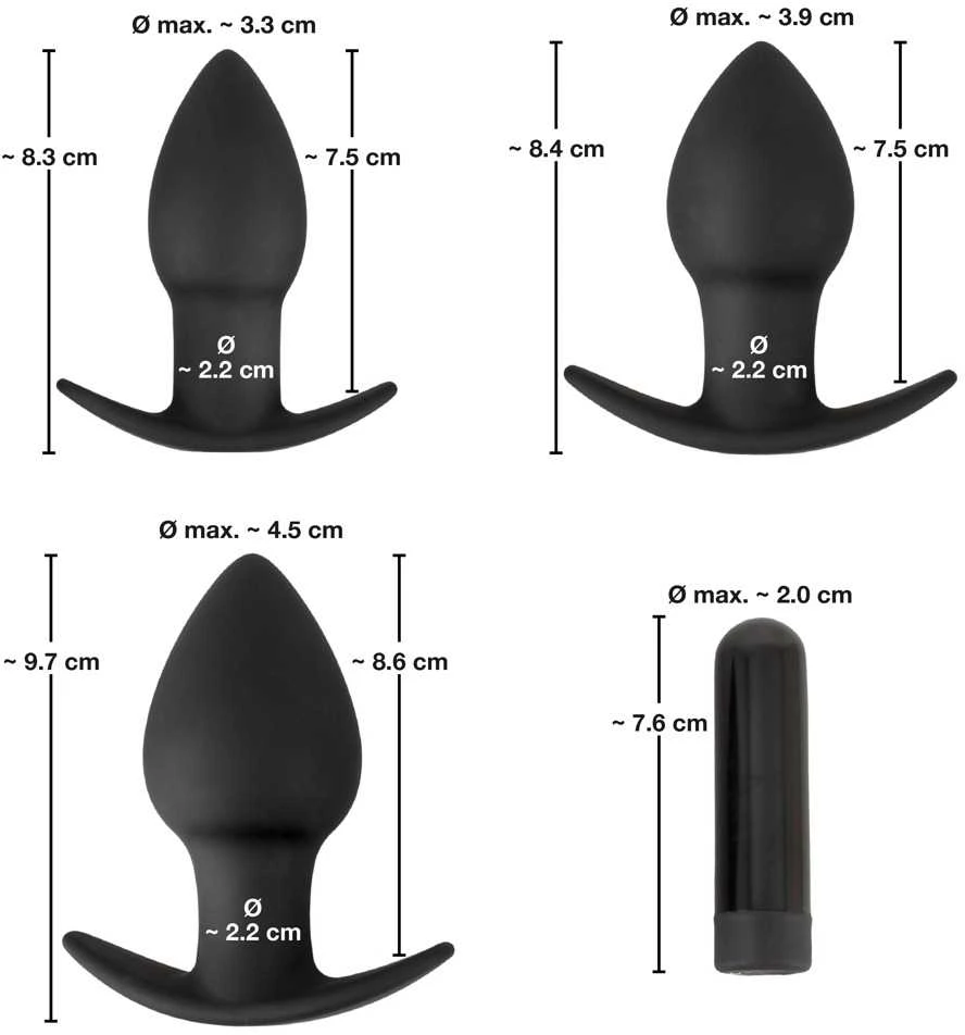 Black Velvets BV Vibrating Butt kištukai per 3 s