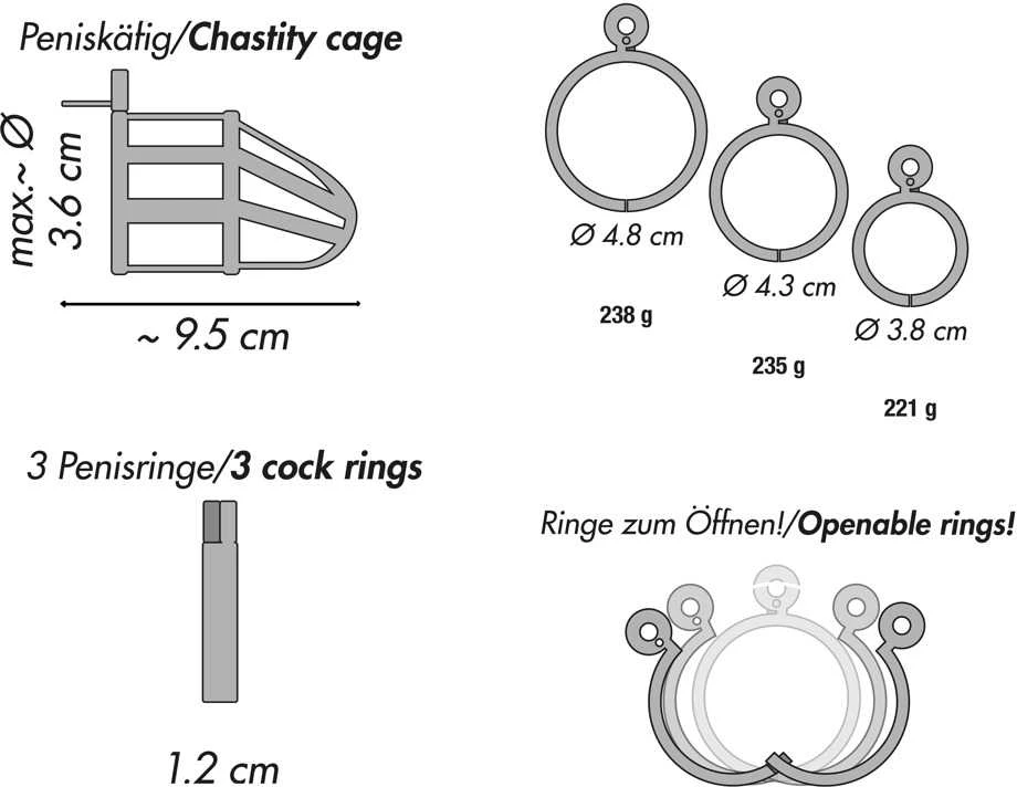 You2Toys Steel „Chastity Cage“ nerūdijantis plienas