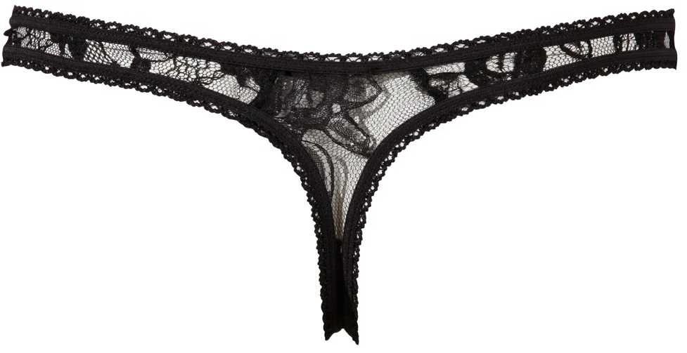 Cottelli Crotchless String juodas XL