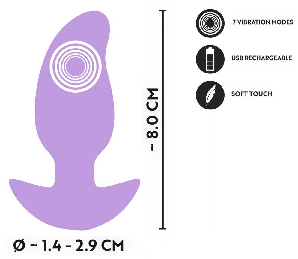 Cuties Vibrating Plug Violetinė