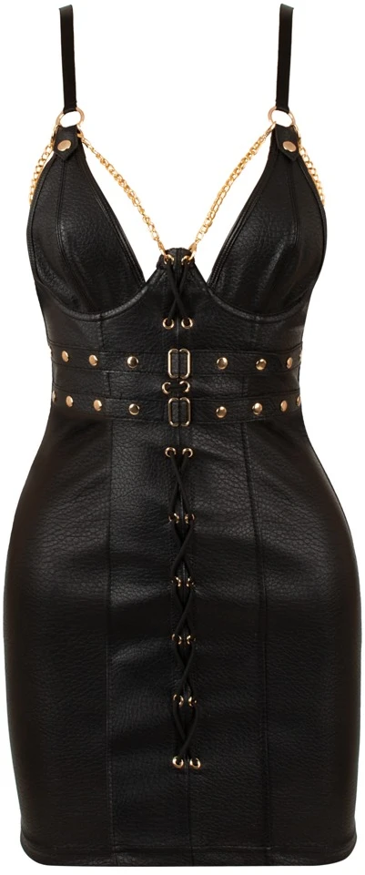 Imitation Leather Mini Dress L