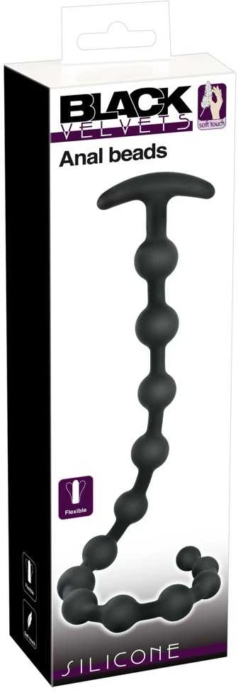 Juodas Velvets Anal Beads Silic