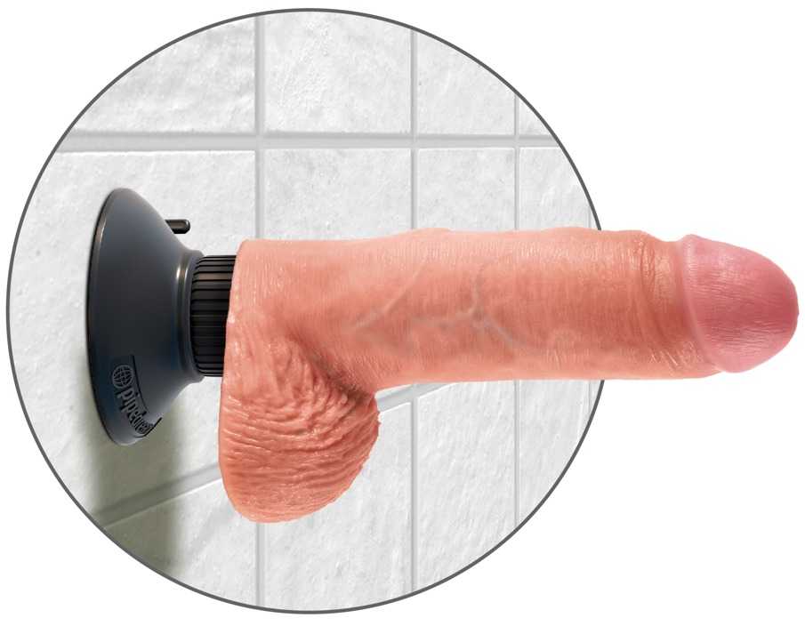 Pipedream „King Cock“ 7 colių vibruojantis masturbatorius su kamuoliukais
