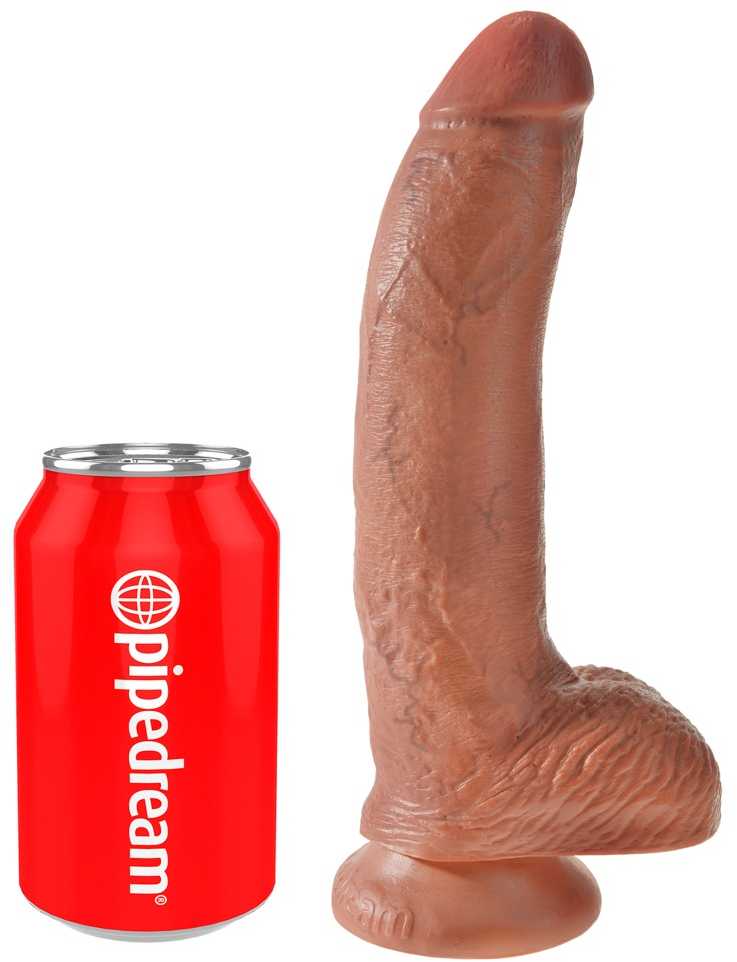 Pipedream King Cock 9 colių rutuliai Tan