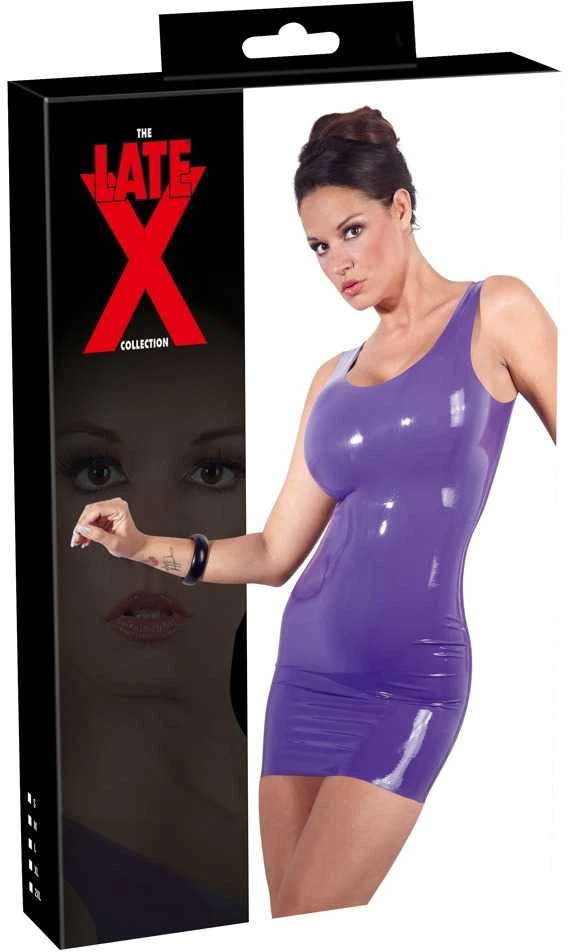 Late X Latex Mini Dress violetinė S