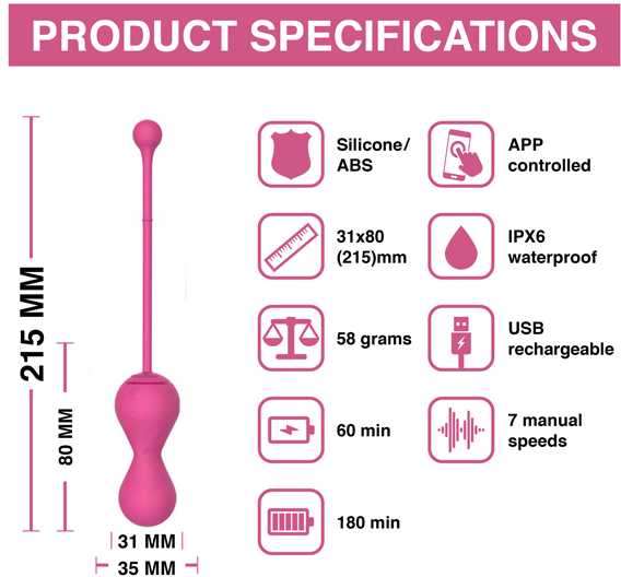Magic Motion Magic Motion - Smart Kegel Master Balls Rožinė