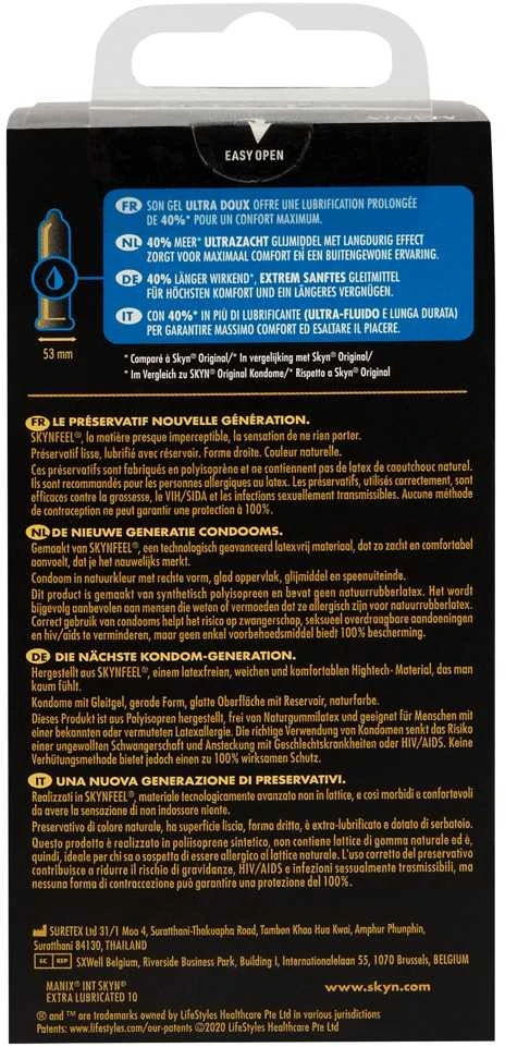 SKYN Extra Lubricated Prezervatyvai be latekso (10 vnt.)