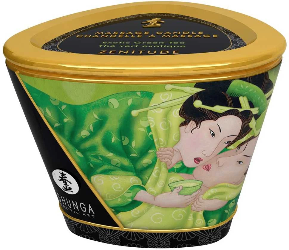 Shunga Masažinė žvakė „Žalias arbata“ 170 ml