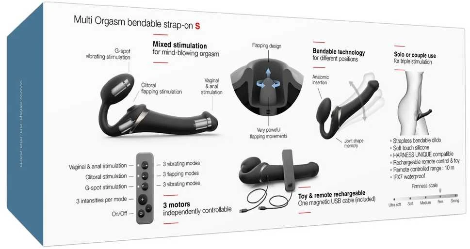 Strap-On-Me - Strap-on Multi Orgasm Remote Controlled 3 Motors Juodas S