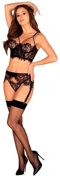 Obsessive - Lashy Set L/XL 3 dalių apatinių komplektas