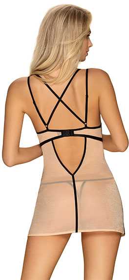 Obsessive - Nudelia chemise & stringai S/M