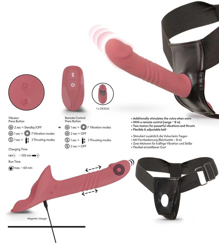 Pink Rožinė Your Strap-On Vibrator Rožinė
