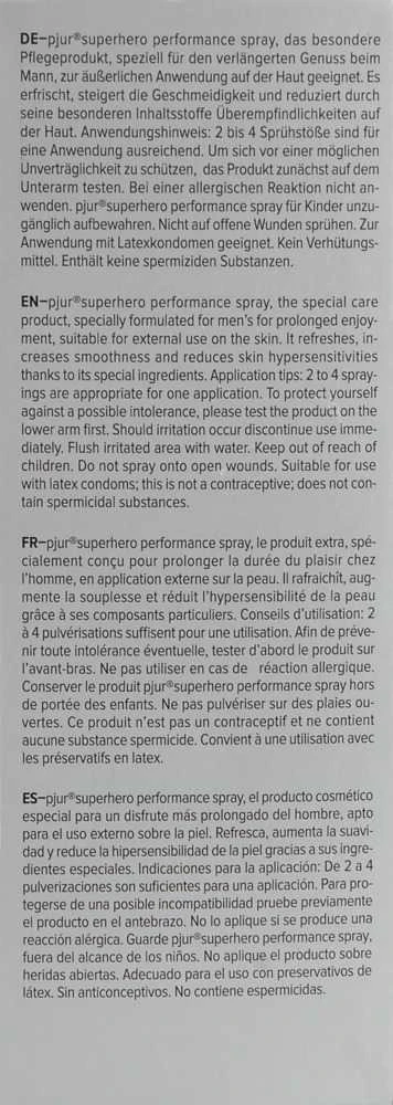 Pjur Superhero Performance Spray Purškiklis vyrams atidedantis ejakuliaciją (20 ml)