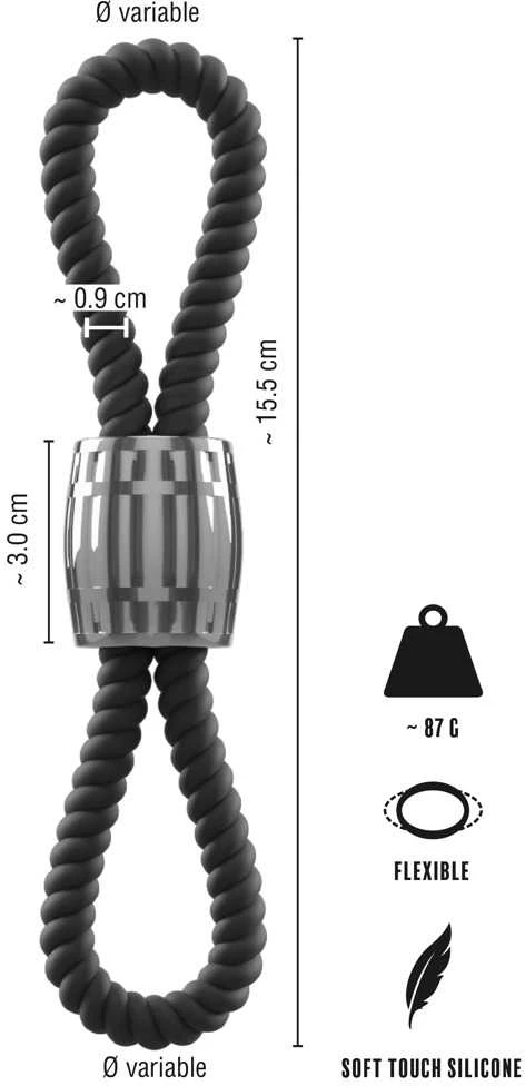 Rebel Heavy Rope Cock Strap 2L