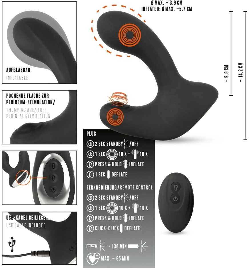 „Rebel RC Butt Plug“ su 3 funkc