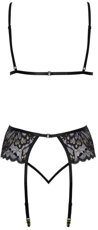 seksualus 2 dalių komplektas Bra Suspender Set L/XL