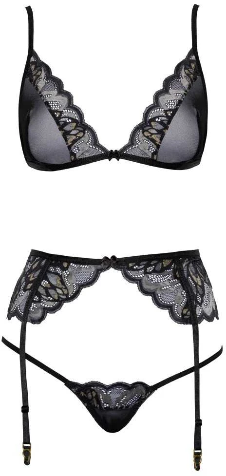 seksualus 2 dalių komplektas Bra Suspender Set L/XL
