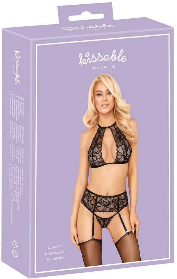 seksualus liemenėlės ir kelnaičių rinkinys Bra Set Lace L/XL