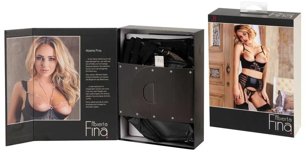 Abierta Fina Shelf Bra Suspender Set 85C/L