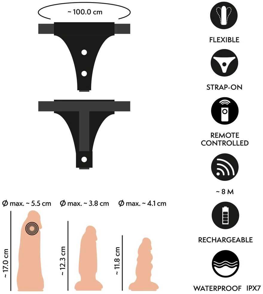 Strap-On Set RC Vibe 2 Dildos