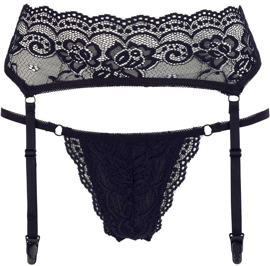 Cottelli String & Suspenders juodas S