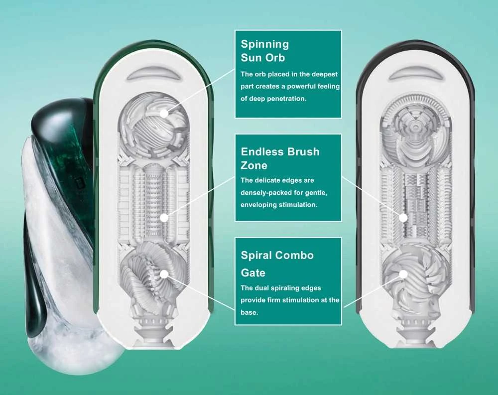 Tenga Flip 360 Aurora Žalias