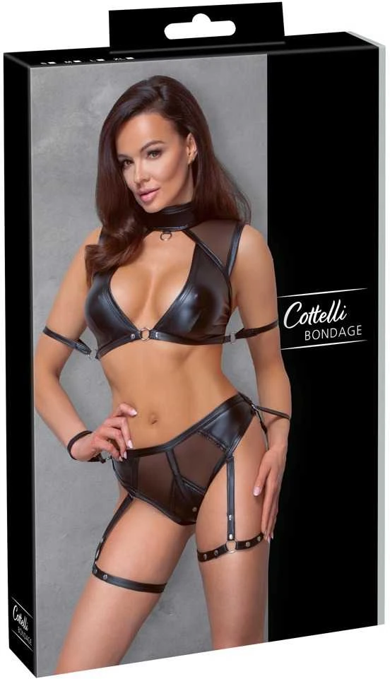 Cottelli Bondage Top and Briefs juodas XL