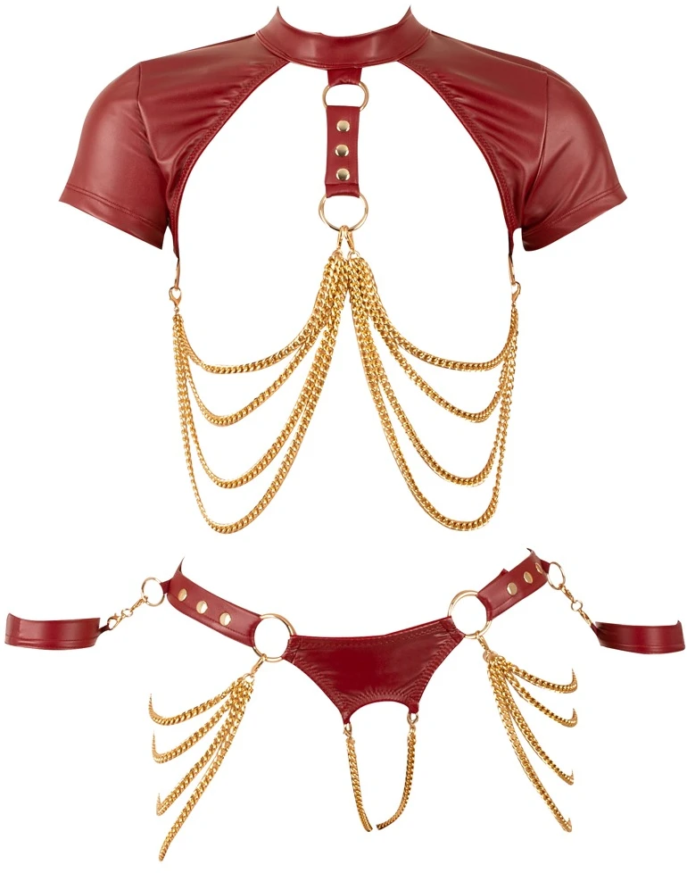 Top+Thong Bondage red XL