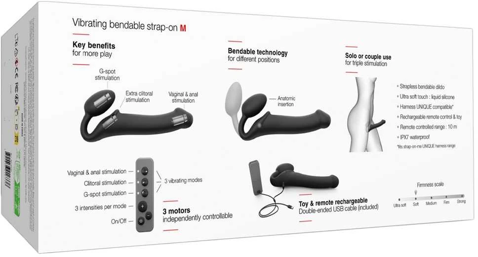 Strap On Me Vibrating Strap-On M Juodas