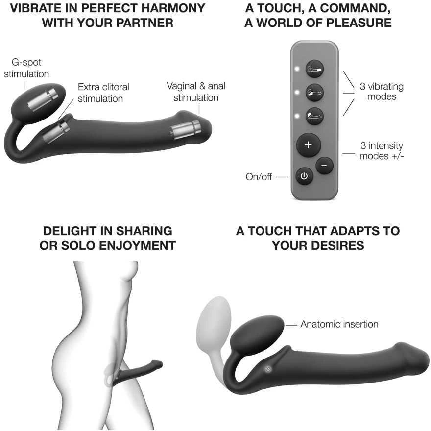 Strap On Me Vibrating Strap-On M Juodas