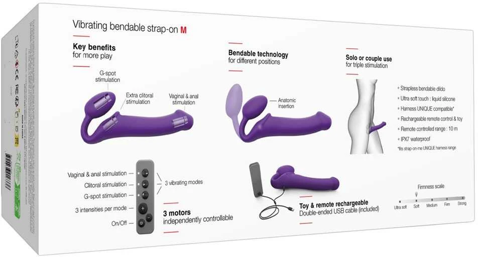 Strap On Me Vibrating Strap-On M Violetinė