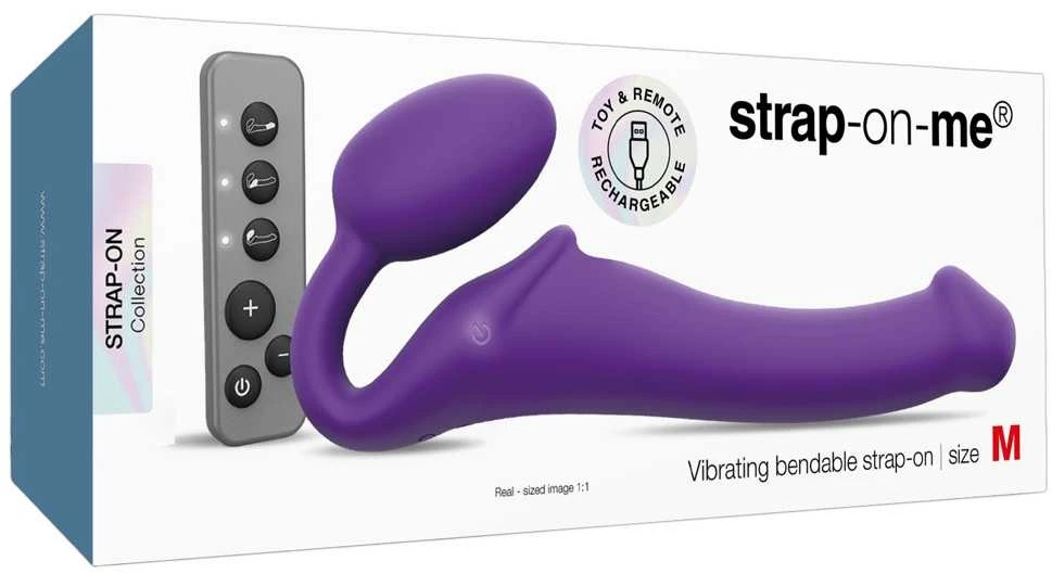 Strap On Me Vibrating Strap-On M Violetinė