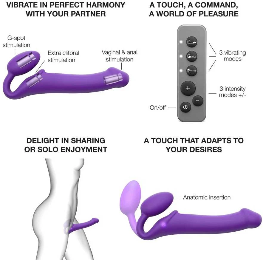 Strap On Me Vibrating Strap-On M Violetinė