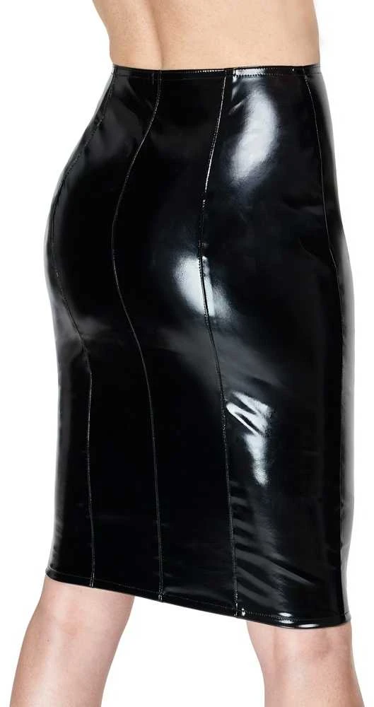 Vinyl Skirt Zip juodas L