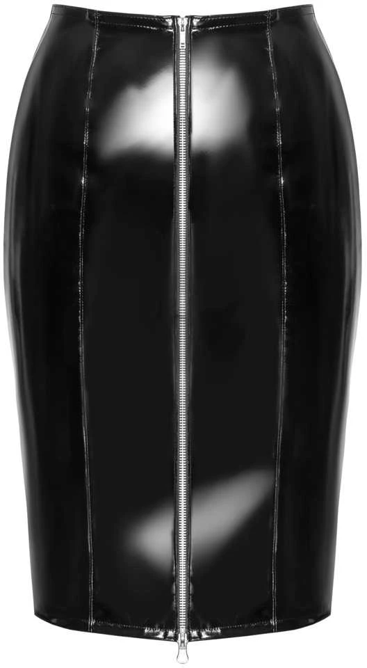 Vinyl Skirt Zip juodas S