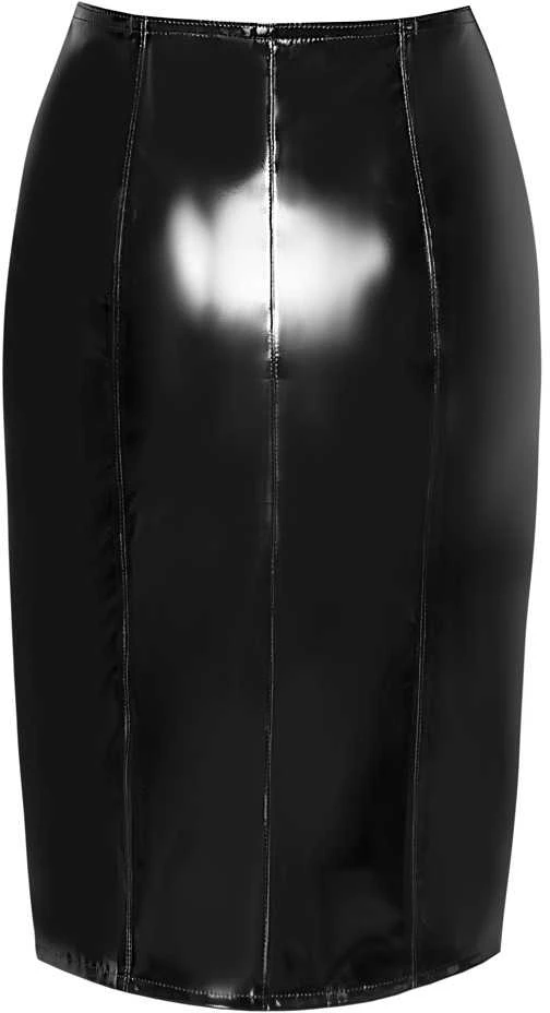 Vinyl Skirt Zip juodas S