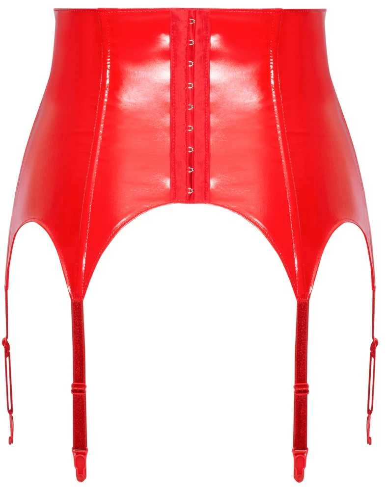Vinyl Suspender Straps red 2XL