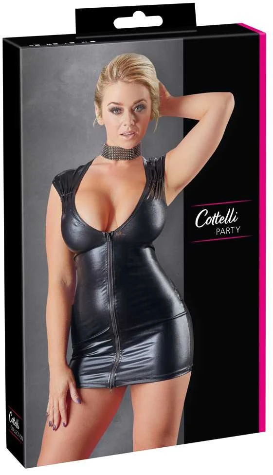 Cottelli Party Wet Look suknelė su XL užtrauktuku