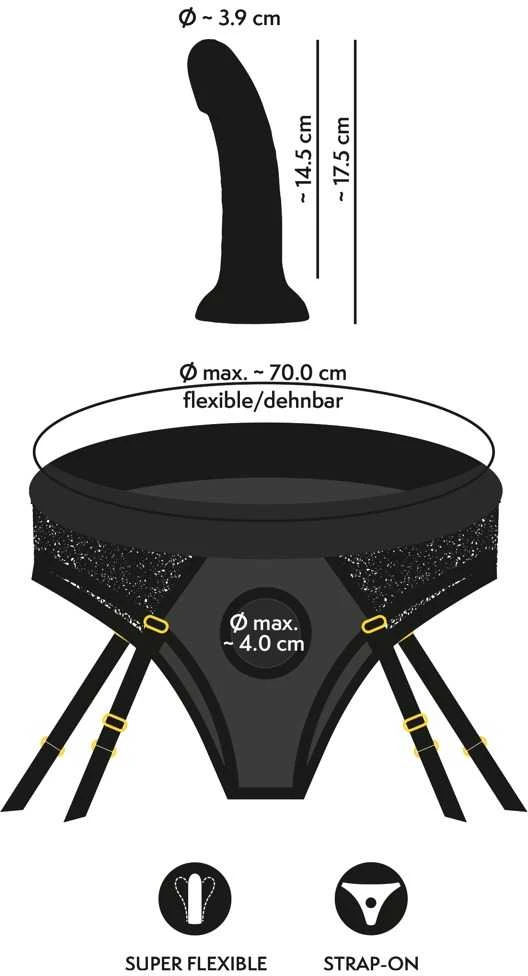 Jūsų kelnaitės su petnešėlėmis ir dildo