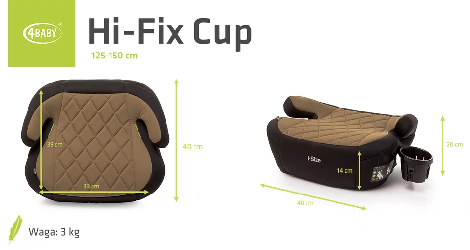 4Baby autokėdutė puodelio laikiklis HI-FIX 40-150CM mokka I-SIZE