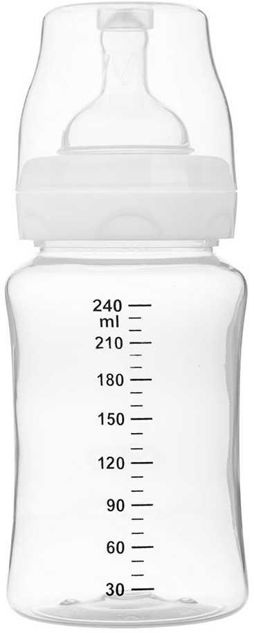 Akuku buteliukas 240 ml., plataus kaklelio, nesukeliantis dieglių, A0107