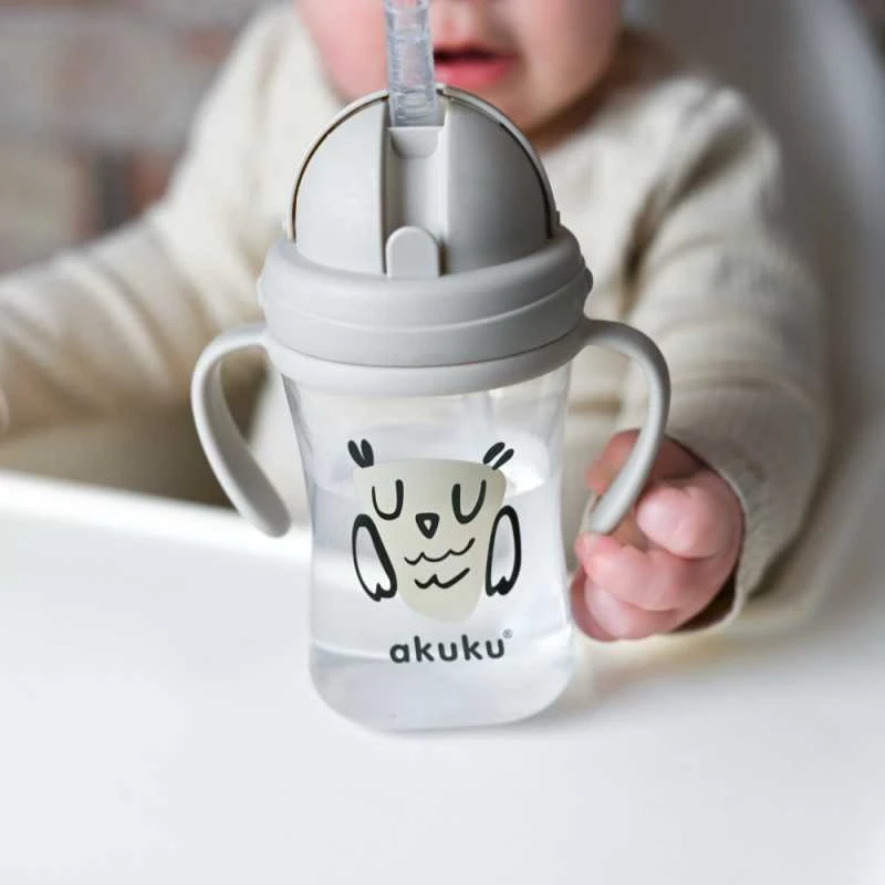 AKUKU gertuvė su šiaudeliu OWL, su rankenėlėmis, 300 ml, A0204
