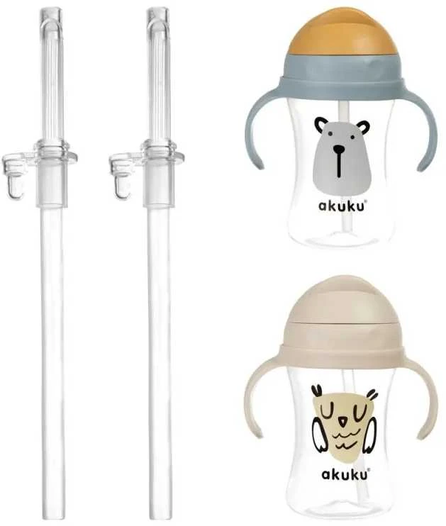 AKUKU pakaitiniai šiaudeliai gertuvėms su šiaudeliu, 2 vnt., A0201