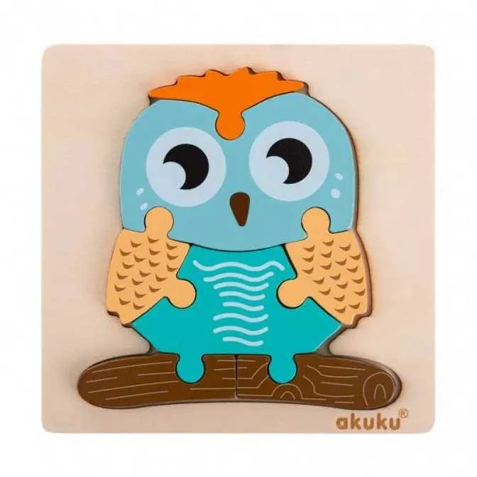 Akuku kūdikių medinė, edukacinė dėlionė OWL, A0601