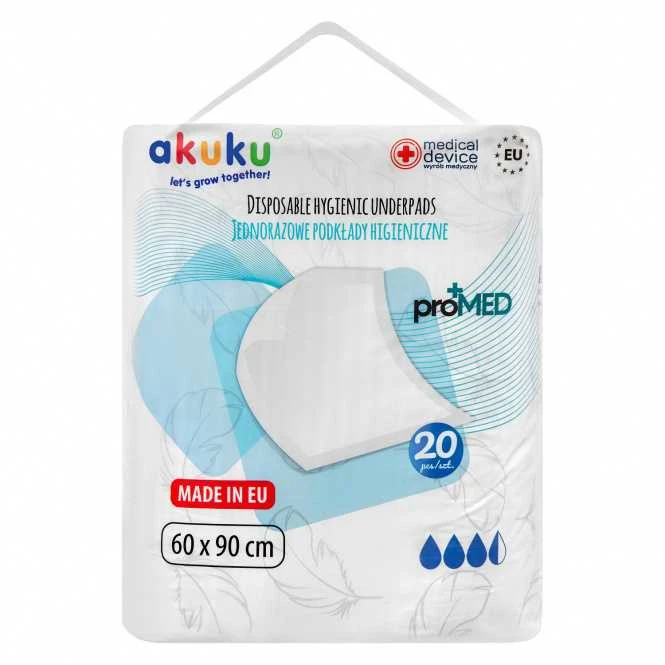 Akuku vienkartiniai higieniniai paklotai proMED, 60x90cm, 20 vnt. A0144