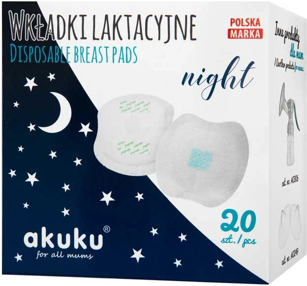 AKUKU vienkartiniai įklotai į liemenėlę NIGHT, 20 vnt., A0444