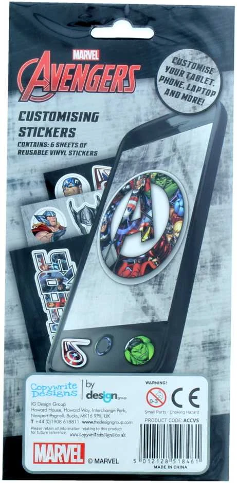 AVENGERS lipdukų rinkinys ICON CUSTOMISING STICKERS SET