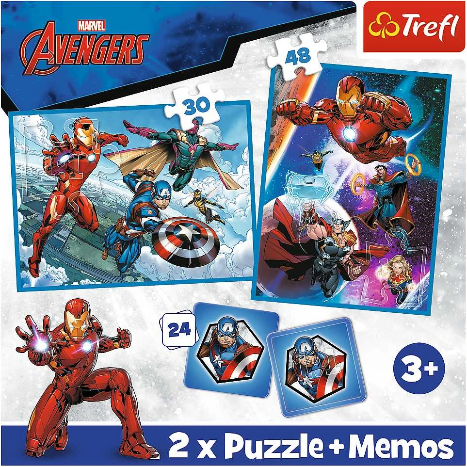 Trefl "Keršytojai" (Avengers) dėlionė-žaidimas 30+ 48+ 24 memo kortelės